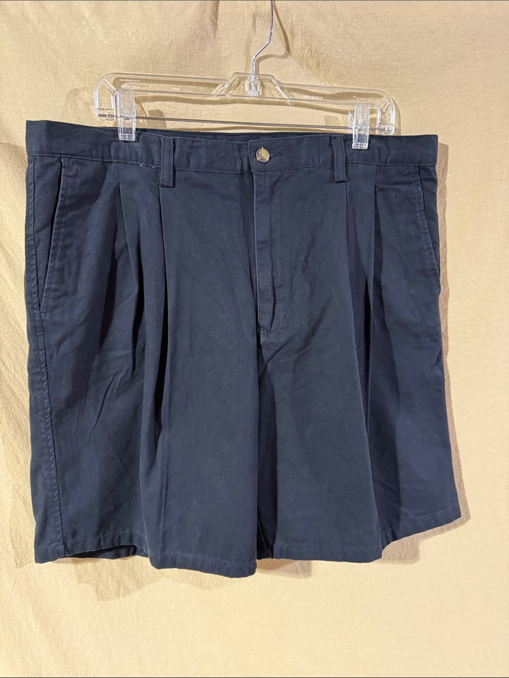 Basic Editions Size 38 Black Flat-Front Cotton Shorts